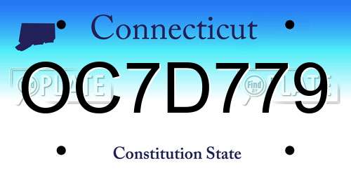 OC7D779 Connecticut License Plate