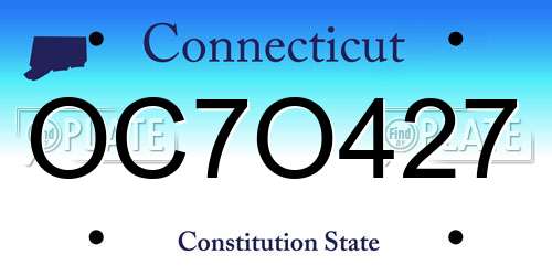 OC7O427 Connecticut License Plate