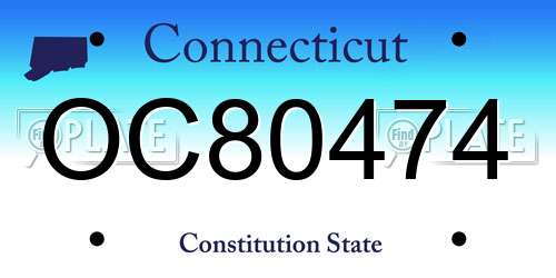 OC80474 Connecticut License Plate