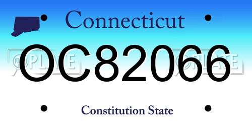 OC82066 Connecticut License Plate