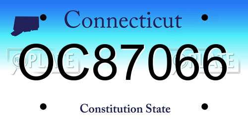 OC87066 Connecticut License Plate