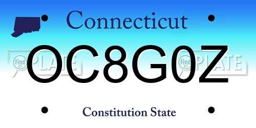 OC8G0Z Connecticut License Plate