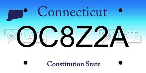 OC8Z2A Connecticut License Plate