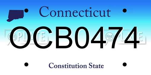 OCB0474 Connecticut License Plate