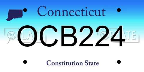 OCB224 Connecticut License Plate