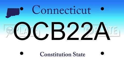 OCB22A Connecticut License Plate