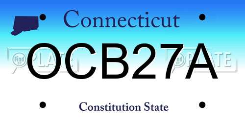 OCB27A Connecticut License Plate