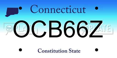 OCB66Z Connecticut License Plate