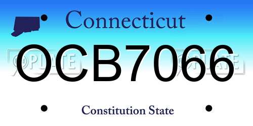 OCB7066 Connecticut License Plate