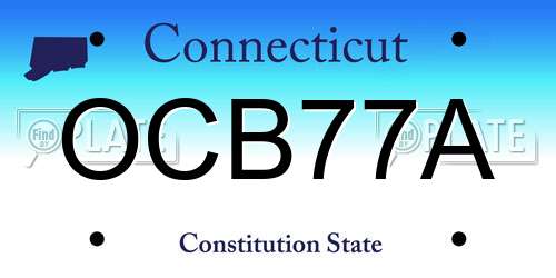 OCB77A Connecticut License Plate