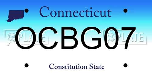 OCBG07 Connecticut License Plate