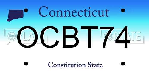 OCBT74 Connecticut License Plate