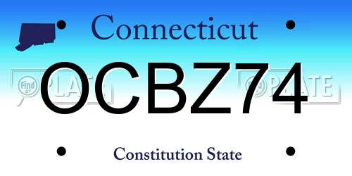 OCBZ74 Connecticut License Plate