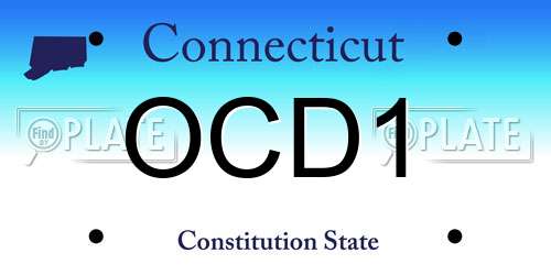 OCD1 Connecticut License Plate