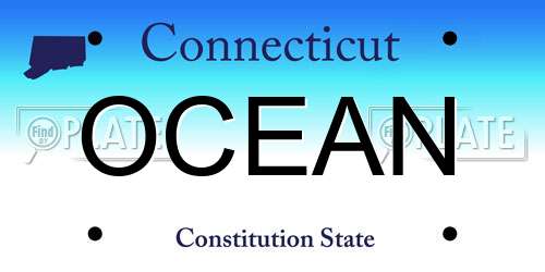OCEAN Connecticut License Plate