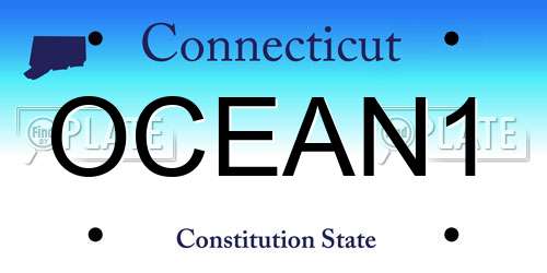 OCEAN1 Connecticut License Plate