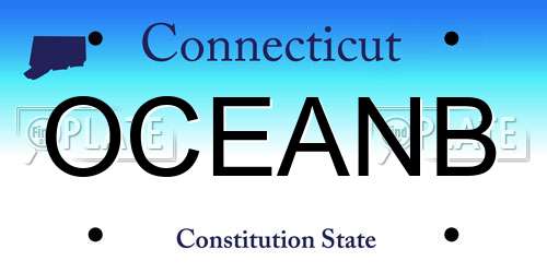 OCEANB Connecticut License Plate