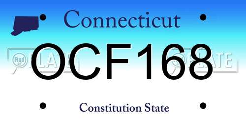OCF168 Connecticut License Plate