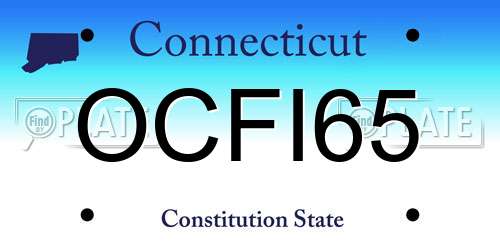 OCFI65 Connecticut License Plate