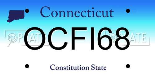 OCFI68 Connecticut License Plate