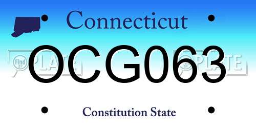OCG063 Connecticut License Plate