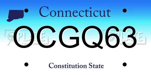 OCGQ63 Connecticut License Plate