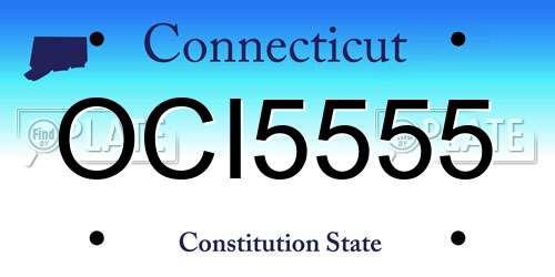 OCI5555 Connecticut License Plate