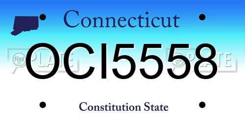 OCI5558 Connecticut License Plate