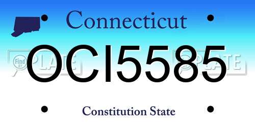 OCI5585 Connecticut License Plate