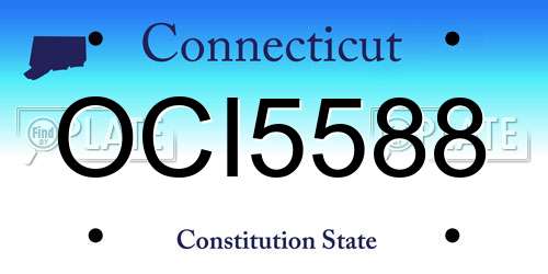 OCI5588 Connecticut License Plate