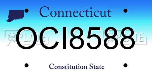 OCI8588 Connecticut License Plate