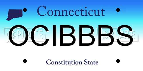 OCIBBBS Connecticut License Plate