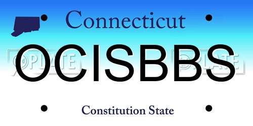 OCISBBS Connecticut License Plate