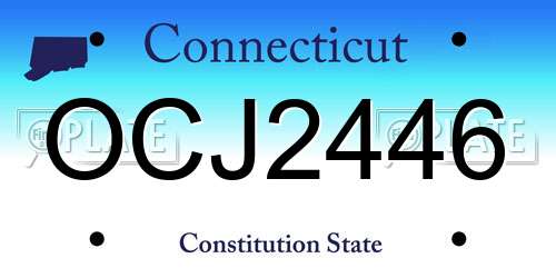 OCJ2446 Connecticut License Plate