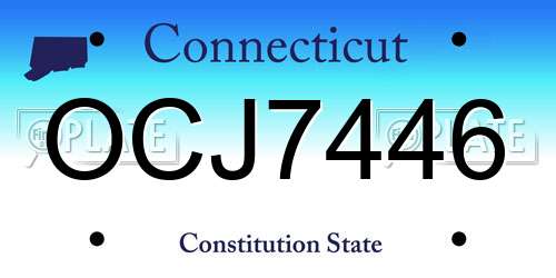 OCJ7446 Connecticut License Plate