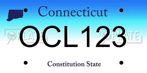 OCL123 Connecticut License Plate