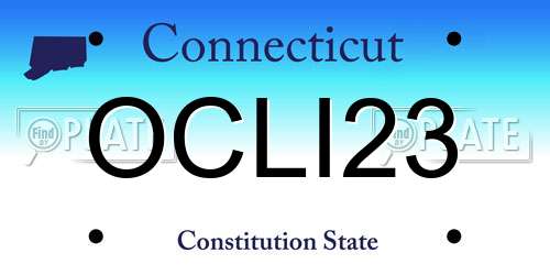 OCLI23 Connecticut License Plate