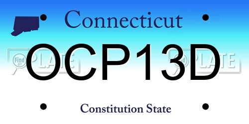 OCP13D Connecticut License Plate