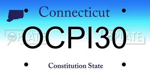OCPI30 Connecticut License Plate