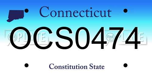 OCS0474 Connecticut License Plate
