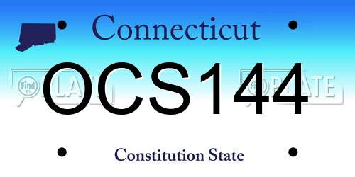 OCS144 Connecticut License Plate