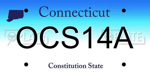 OCS14A Connecticut License Plate