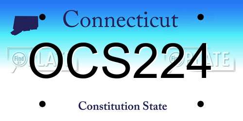 OCS224 Connecticut License Plate