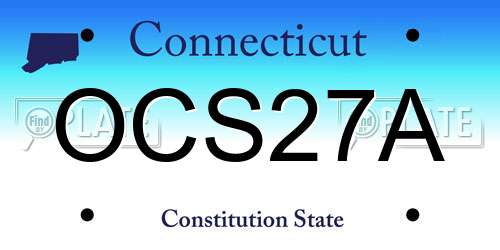 OCS27A Connecticut License Plate