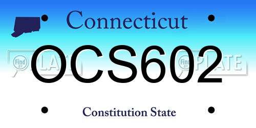OCS602 Connecticut License Plate