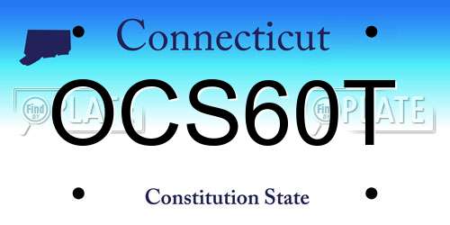 OCS60T Connecticut License Plate