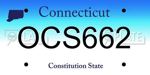 OCS662 Connecticut License Plate