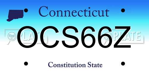 OCS66Z Connecticut License Plate