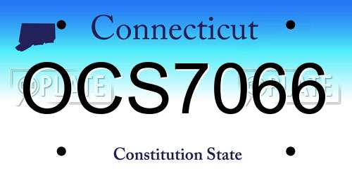 OCS7066 Connecticut License Plate