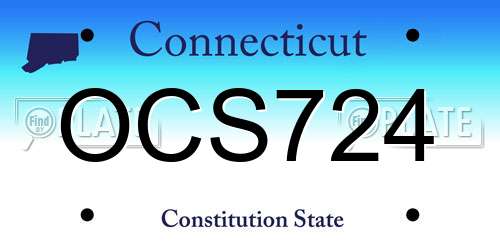 OCS724 Connecticut License Plate